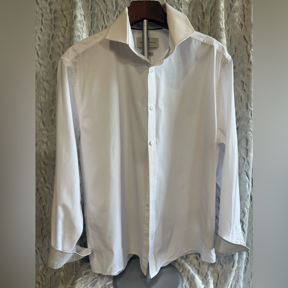 Men’s White Button-Down Shirt by Larsson & CO